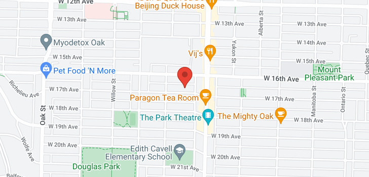 map of 567 W 17TH AVENUE